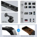 PULUZ Dual Silicone Handles Aluminium Alloy Underwater Diving Rig for GoPro, DJI OSMO Action, Insta360 and Other Action Cameras - Image 6