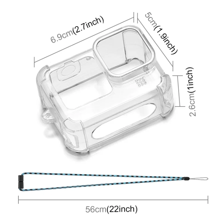 PU932T_2.webp PULUZ Clear TPU Case with Lens Cap & Neck Strap For GoPro HERO12 Black /11 Black /10 Black /9 Black - Image 3
