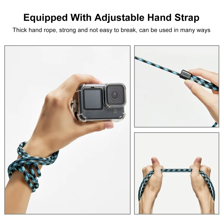 PU932T_6.webp PULUZ Clear TPU Case with Lens Cap & Neck Strap For GoPro HERO12 Black /11 Black /10 Black /9 Black - Image 7