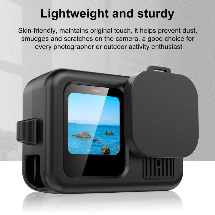 PU948B_6.webp For GoPro HERO13 Black PULUZ Silicone Protective Case Cover with Wrist Strap & Lens Cover - Image 7