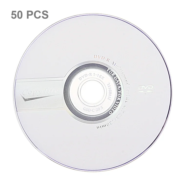 12cm Blank DVD-R, 4.7GB/120mins, Pack of 50