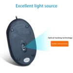 1000dpi Colorful Light USB Scroll Wheel Optical Mouse(Black) - Image 5