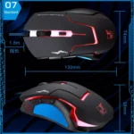 T7 Wired 3 Color Changeable 1200 DPI 1600DPI 2400DPI Gaming USB Optical Mouse - Image 10