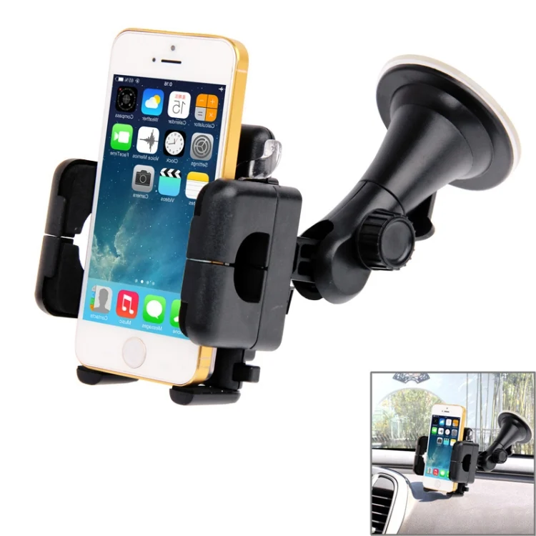 S-CMH-0037.webp Universal 360 Degree Rotation Suction Cup Car Holder / Desktop Stand, For iPhone, Galaxy, Sony, Lenovo, HTC, Huawei, and other Smartphones of Width: 5.1cm- 10.5cm(Black) - Image 1
