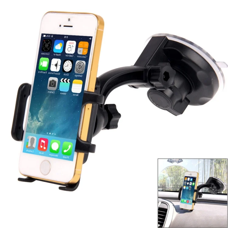 S-CMH-0056.webp Universal 360 Degree Rotation Suction Cup Car Holder / Desktop Stand for iPhone, Galaxy, Sony, Lenovo, HTC, Huawei, and other Smartphones of Width: 4.5cm - 7.4cm(Black) - Image 1