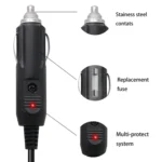 2A Car 4.0 x 1.7mm Power Supply Adapter Plug Coiled Cable Car Charger, Length: 40-140cm - Image 3