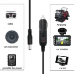 2A 5.5 x 2.1mm DC Power Supply Adapter Plug Coiled Cable Car Charger, Length: 40-140cm - Image 4