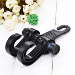 2pcs KANEED Car Vehicle Multi-functional Seat Headrest Bag Hanger Hook Holder Seat Headrest Hanger Hanging Holder Double Hooks(Black) - Image 2