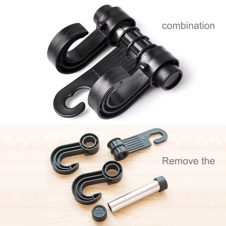 S-CMS-1619_4.webp 2pcs KANEED Car Vehicle Multi-functional Seat Headrest Bag Hanger Hook Holder Seat Headrest Hanger Hanging Holder Double Hooks(Black) - Image 5