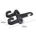 2pcs KANEED Car Vehicle Multi-functional Seat Headrest Bag Hanger Hook Holder Seat Headrest Hanger Hanging Holder Double Hooks(Black) - Image 6