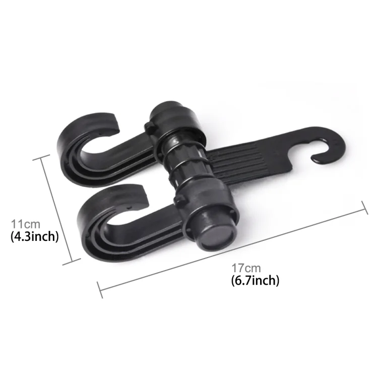 S-CMS-1619_5.webp 2pcs KANEED Car Vehicle Multi-functional Seat Headrest Bag Hanger Hook Holder Seat Headrest Hanger Hanging Holder Double Hooks(Black) - Image 6