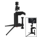 Portable Multi-Function Folding Clamp Tripod for Mini Card Digital Camera(Black) - Image 2