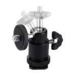 Aluminum Alloy Hot Shoe Tripod Heads, 1/4 inch Male Screw Adapter - Image 3