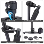 PULUZ 38.5-61cm Carbon Fiber Handheld Stabilizer for DSLR & DV Digital Video & Cameras, Capacity Range 0.5-3kg - Image 5