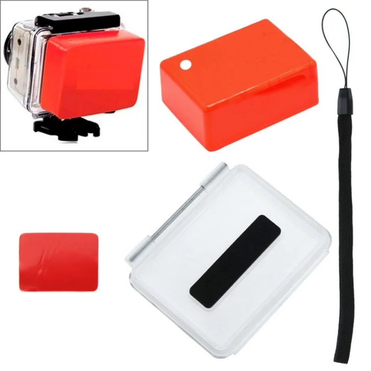 S-DCA-2271.webp Floaty Sponge Waterproof Case Backdoor Cover with Adhesive Sticker + Lanyard for GoPro HERO4 /3+ - Image 1