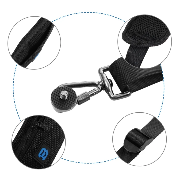 S-DCS-0105_4.webp Quick Release Anti-Slip Soft Pad Nylon Single Shoulder Camera Strap with Metal Hook for SLR / DSLR Cameras(Black) - Image 5