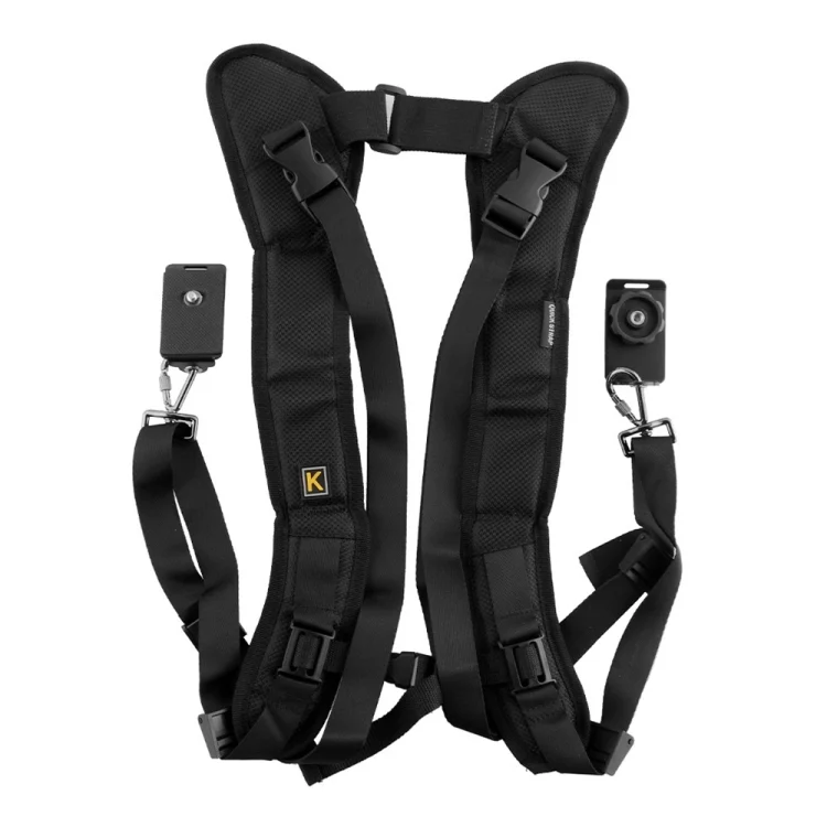 S-DCS-0111_1.webp Safe & Fast Quick Double Shoulder Belt Strap for 2 Cameras DSLR (QS-B 1/4(Black) - Image 2