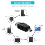 10 PCS USB Female to Mini USB Male Adapter(Black) - Image 3