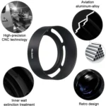 40.5mm Metal Vented Lens Hood for Leica(Black) - Image 4