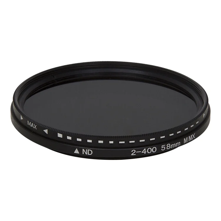 58mm ND Fader Neutral Density Adjustable Variable Filter ND 2 to ND 400 Filter(Black)