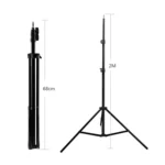 68cm-200cm Height Professional Photography Aluminum Lighting Stand for Studio Flash Light(Black) - Image 3