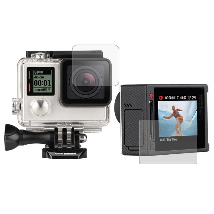 S-DLP-2314_1.webp Ultra Clear LCD Screen Protector + Housing Glass Lens Protector Film for GoPro HERO4 Silver Camera - Image 2