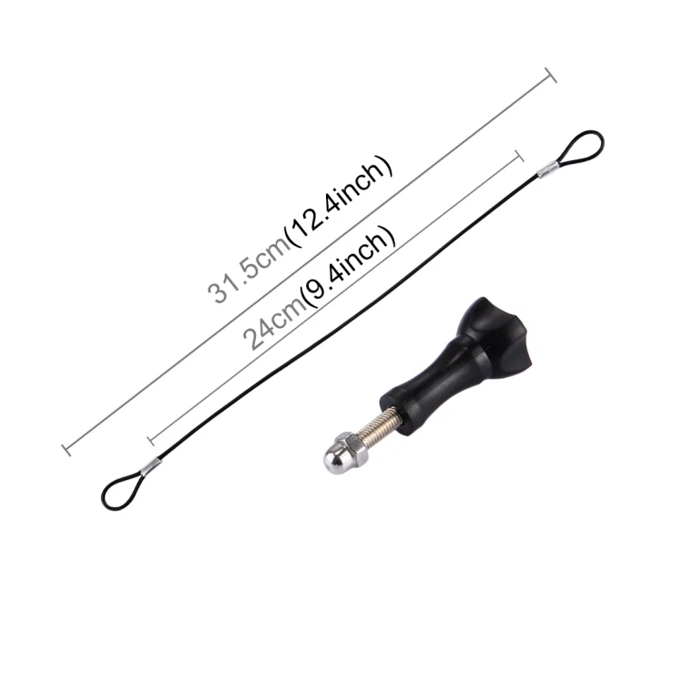 S-DLP-4343B_2.webp Stainless Steel Lanyard / Tether with Screw for GoPro HERO11 Black/HERO10 Black / HERO9 Black /HERO8 Black /7 /6/ 5 /5 Session /4 /3+ /3 /2 /1 - Image 3
