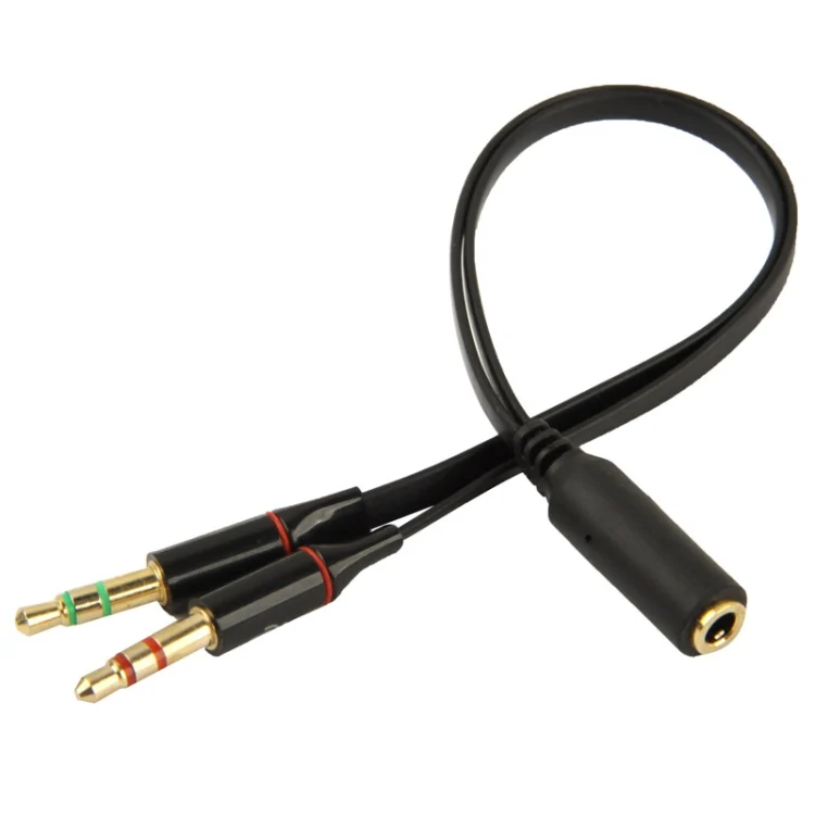 S-EP-307_2.webp 3.5mm female to 3.5mm Male Microphone Jack + 3.5mm Male Earphone Jack Adapter Cable(Black) - Image 3