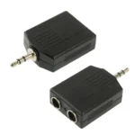 3.5mm Male to 2 Female 6.35mm Audio Adapter(Black) - Image 2