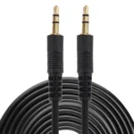 Aux Cable, 3.5mm Male Mini Plug Stereo Audio Cable, Length: 10m (Black + Gold Plated Connector) - Image 2