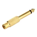 Gold Plated 6.35mm Memo Male to RCA Headphone Jack Adapter - Image 3