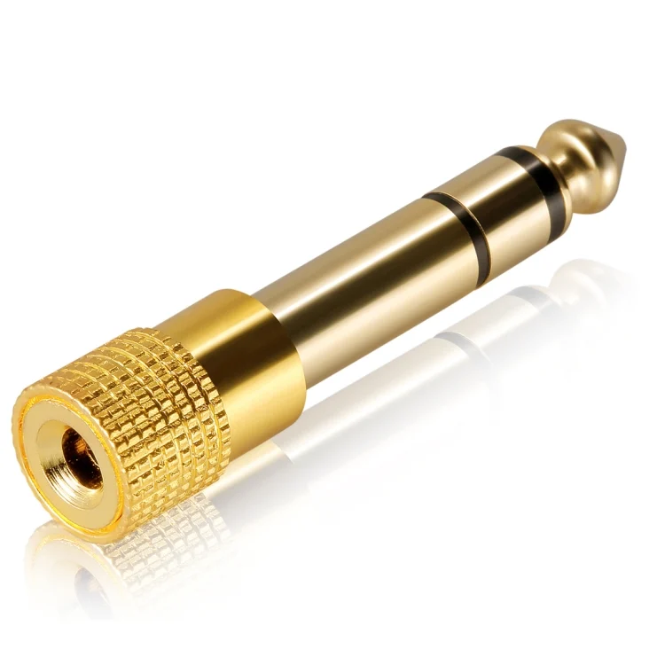 S-EP-321_1.webp Gold Plated 6.35mm Male to 3.5mm Stereo Jack Adaptor Socket Adapter - Image 2