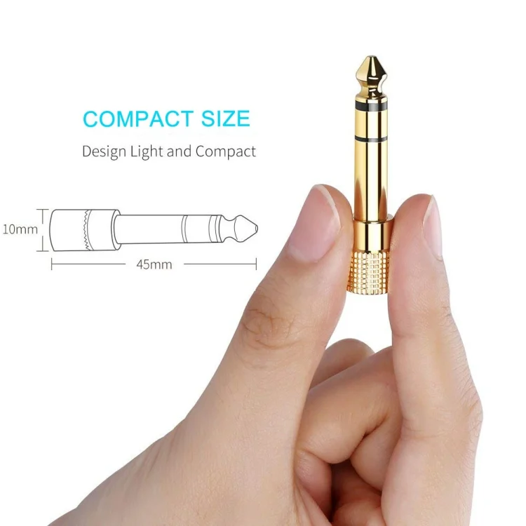 S-EP-321_3.webp Gold Plated 6.35mm Male to 3.5mm Stereo Jack Adaptor Socket Adapter - Image 4
