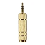 Gold Plated 3.5mm Plug to 6.35mm Stereo Jack Adaptor Socket Adapter - Image 2