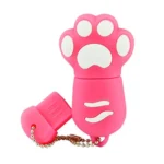 2GB Bear Paw Shaped Silicone USB 2.0 Flash Disk with Anti Dust Cup(Red plum) - Image 3