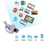 Silver Heart Shaped Diamond Jewelry USB Flash Disk, Special for Valentines Day Gifts - Image 4