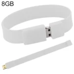 8GB Silicon Bracelets USB 2.0 Flash Disk(White)