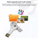Metal Series Mini USB 2.0 Flash Disk with Keychain (4GB) - Image 6
