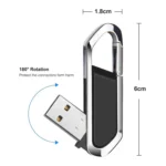 16GB Metallic Keychains Style USB 2.0 Flash Disk (Black)(Black) - Image 2