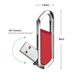 8GB Metallic Keychains Style USB 2.0 Flash Disk (Red)(Red) - Image 2