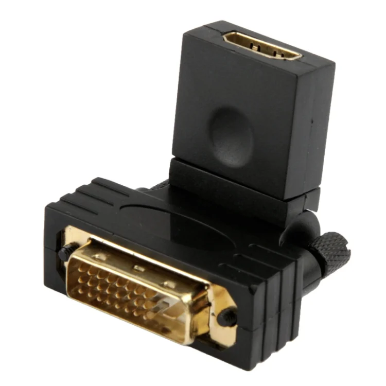 S-HDMI-0001_1.webp 360 Degree Rotation Gold Plated DVI 24+1 Pin Male to 19 Pin HDMI Female Adapter - Image 2