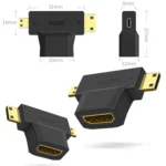 3 in 1 HDMI Female to Mini HDMI Male + Micro HDMI Male Adapter(Black) - Image 2