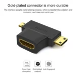 3 in 1 HDMI Female to Mini HDMI Male + Micro HDMI Male Adapter(Black) - Image 3
