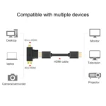 3 in 1 HDMI Female to Mini HDMI Male + Micro HDMI Male Adapter(Black) - Image 4