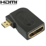 Gold Plated Micro HDMI Male to HDMI 19 Pin Female Adaptor with 90 Degree Angle(Black) - Image 2