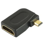 Gold Plated Micro HDMI Male to HDMI 19 Pin Female Adaptor with 90 Degree Angle(Black) - Image 3