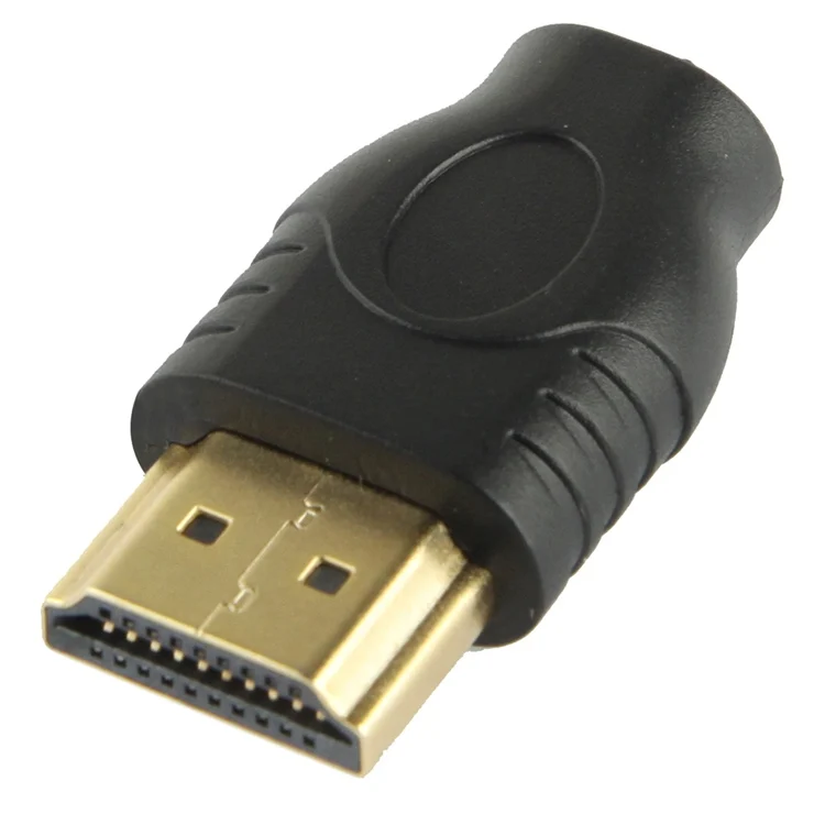S-HDMI-0011_1.webp Gold Plated HDMI 19 Pin Male to Micro HDMI Female Adapter(Black) - Image 2