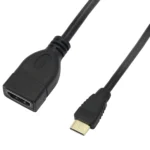 17cm Gold Plated Mini HDMI Male to HDMI 19 Pin Female Cable(Black) - Image 2
