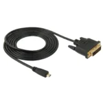 1.8m Micro HDMI (Type-D) Male to DVI 24+1 Pin Male Adapater Cable - Image 2