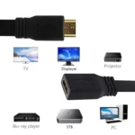 30cm High Speed V1.4 HDMI 19 Pin Male to HDMI 19 Pin Female Connector Adapter Cable - Image 3